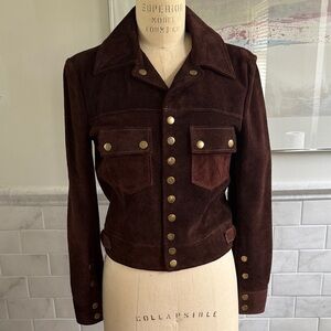 Re/Done Dark Brown Suede Blazer